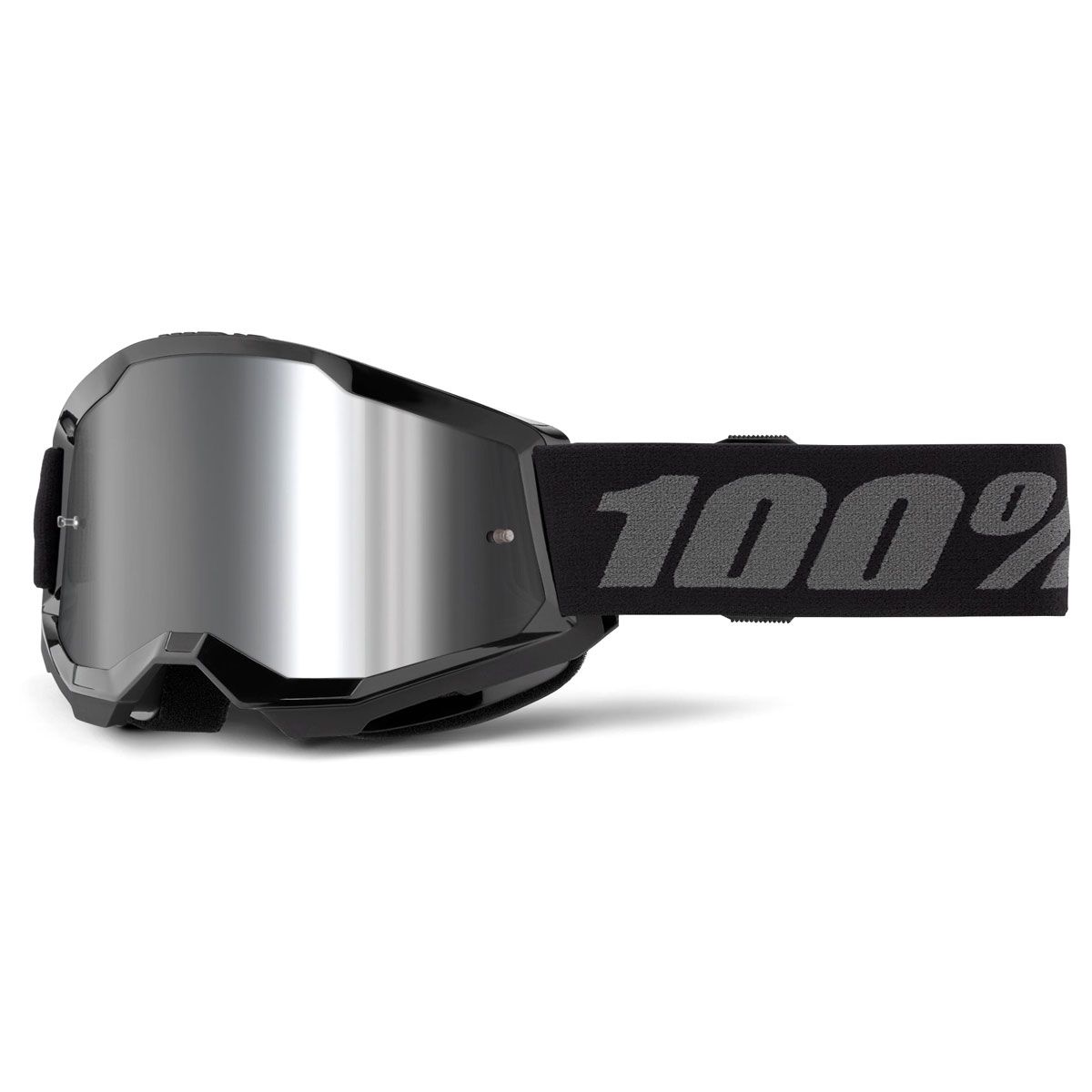 MASCHERA 100% STRATA 2 BLACK - LENTE A SPECCHIO ARGENTO