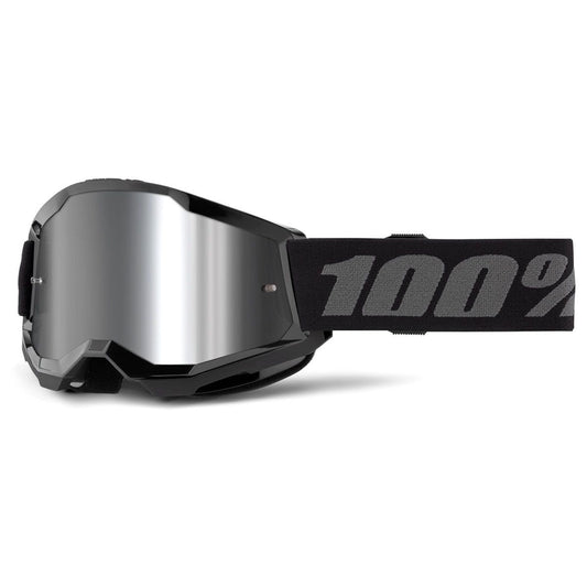 MASCHERA 100% STRATA 2 BLACK - LENTE A SPECCHIO ARGENTO