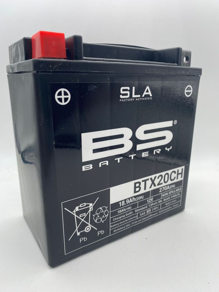 Batteria moto BS SLA BTX20CH (YTX20CH-BS) AGM - Senza manutenzione - 12 V 18 Ah - Dimensioni: 150 x 87 x 161 mm compatibile con MOTO MORINI 9,5 1200 2010