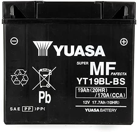 Batteria moto Yuasa YT19BL-BS (12N20AH-BS) AGM - Senza manutenzione - 12 V 17.7 Ah - Dimensioni: 186 x 82 x 171 mm compatibile con BMW K1100- RS 1100 1999-2005