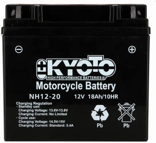 Batteria moto Kyoto NH12-20 (51913 YT19BL-BS) AGM - Senza manutenzione - 12 V 18 Ah - Dimensioni: 176 x 75 x 167 mm compatibile con BMW R850R/RT/GS, R259 850