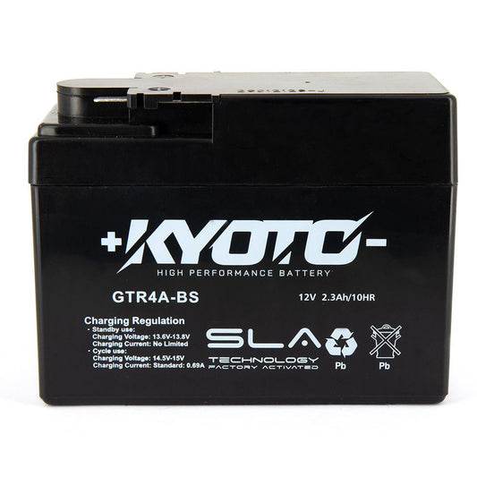 Batteria moto Kyoto SLA GTR4A-BS (YTR4A-BS) AGM - Senza manutenzione - 12 V 2.3 Ah - Dimensioni: 113 x 48 x 85 mm