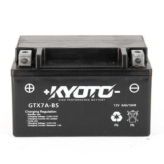 Batteria moto Kyoto SLA GTX7A-BS (YTX7A-BS) AGM - Senza manutenzione - 12 V 6 Ah - Dimensioni: 150 x 87 x 94 mm