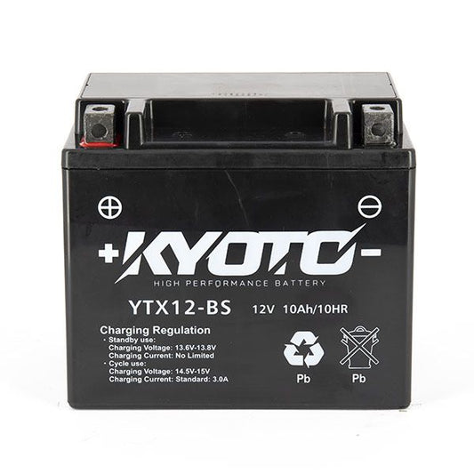 Batteria moto Kyoto SLA GTX12-BS (YTX12-BS) AGM - Senza manutenzione - 12 V 10 Ah - Dimensioni: 150 x 87 x 131 mm