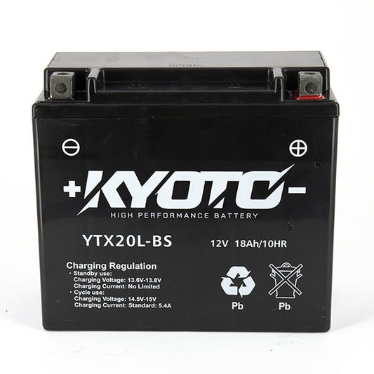 Batteria moto Kyoto SLA GTX20L-BS (YTX20L-BS) AGM - Senza manutenzione - 12 V 18 Ah - Dimensioni: 175 x 87 x 155 mm
