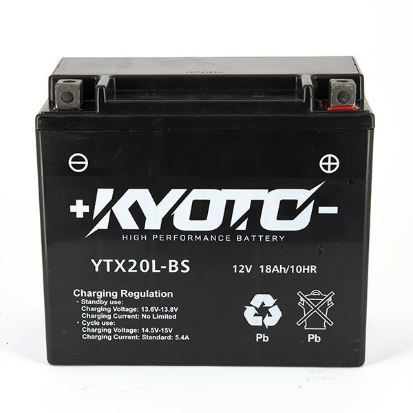 Batteria moto Kyoto SLA GTX20L-BS (YTX20L-BS) AGM - Senza manutenzione - 12 V 18 Ah - Dimensioni: 175 x 87 x 155 mm compatibile con YAMAHA YFM400N Big Bear 400 2000-2003