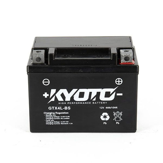 Batteria moto Kyoto SLA GTX4L-BS (YTX4L-BS) AGM - Senza manutenzione - 12 V 3 Ah - Dimensioni: 114 x 71 x 86 mm