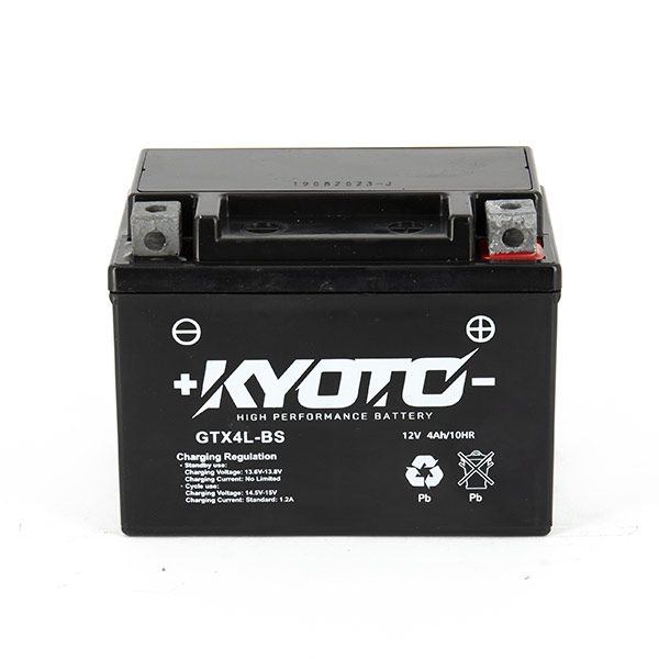 Batteria moto Kyoto SLA GTX4L-BS (YTX4L-BS) AGM - Senza manutenzione - 12 V 3 Ah - Dimensioni: 114 x 71 x 86 mm compatibile con YAMAHA TZR50 50 2003-2008