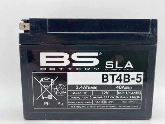 Batteria moto BS SLA BT4B-5 (YT4B-5 YT4B-BS) AGM - Senza manutenzione - 12 V 2.3 Ah - Dimensioni: 113 x 38 x 85 mm