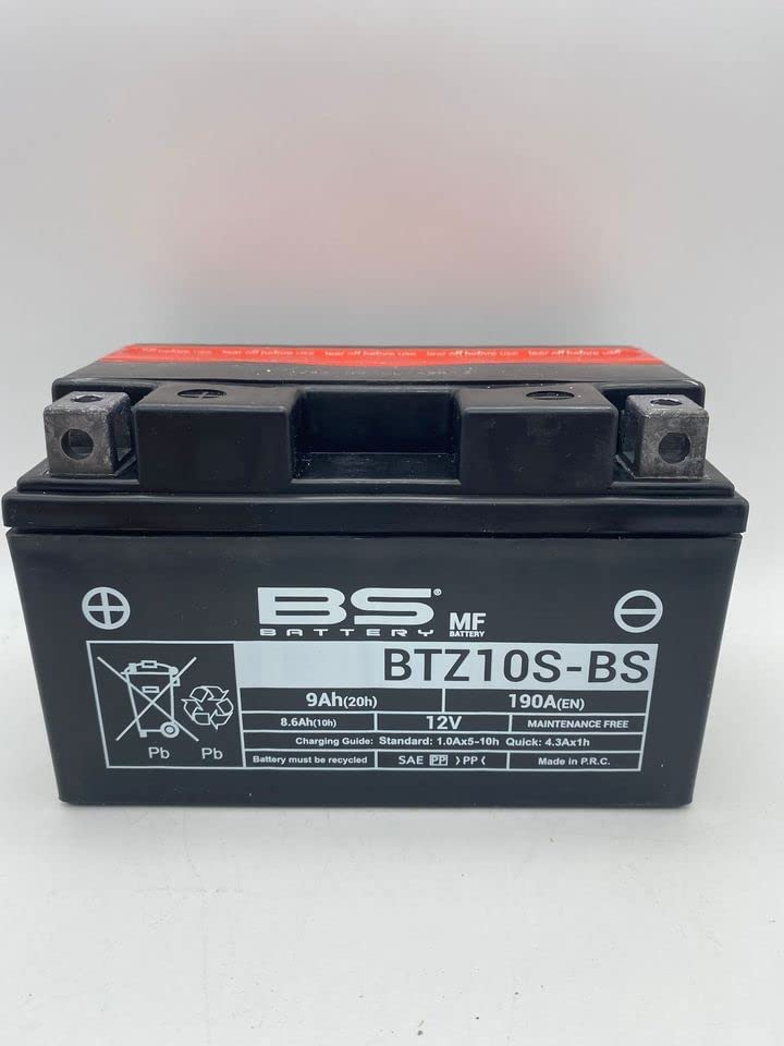 Batteria moto BS BTZ10S-BS (YTZ10S) - Senza manutenzione - 12 V 8.6 Ah - Dimensioni: 150 x 88 x 93 mm compatibile con HONDA VT400S 400 2010-