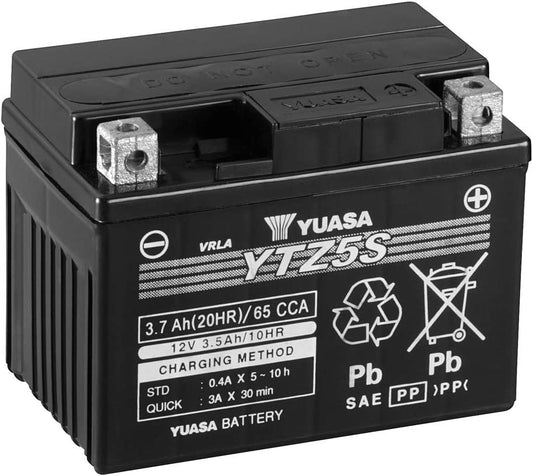 Batteria moto Yuasa YTZ5S AGM - Senza manutenzione - 12 V 3.5 Ah - Dimensioni: 114 x 71 x 86 mm compatibile con HONDA Wave 110 2008