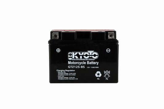 Batteria moto Kyoto GTZ12S-BS (YTZ12S) - Senza manutenzione - 12 V 11 Ah - Dimensioni: 150 x 87 x 110 mm compatibile con HONDA SM250 250 2009-2010
