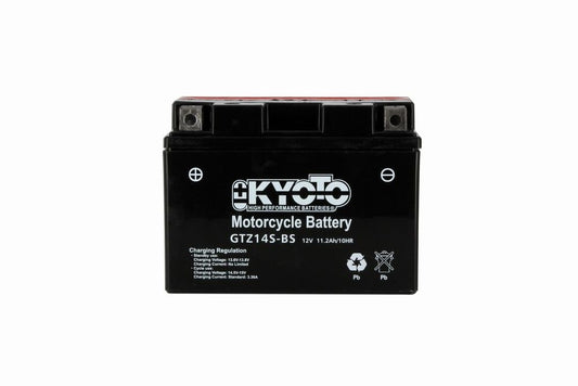 Batteria moto Kyoto GTZ14S-BS (YTZ14S) - Senza manutenzione - 12 V 11.2 Ah - Dimensioni: 150 x 87 x 110 mm compatibile con HONDA VT1100C, C3, T Shadow, Spirit, Aereo, ACE Tourer 1100 1998-2000