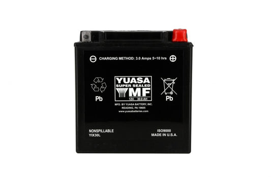Batteria moto Yuasa YIX30L - Senza manutenzione - 12 V 30 Ah - Dimensioni: 166 x 126 x 175 mm compatibile con MOTO GUZZI VII EV 1100 1998-1999