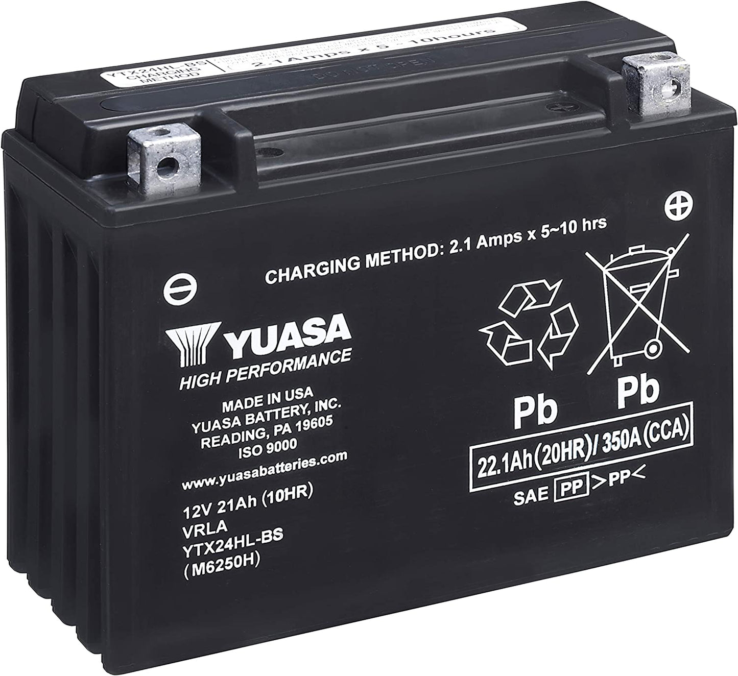 Batteria moto Yuasa YTX24HL-BS - Senza manutenzione - 12 V 21 Ah - Dimensioni: 205 x 90 x 162 mm