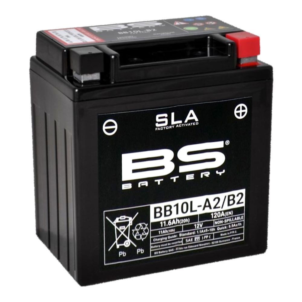 Batteria moto BS SLA BB10L-B2 (YB10L-B2) AGM - Senza manutenzione - 12 V 11 Ah - Dimensioni: 133 x 90 x 145 mm compatibile con SUZUKI GSX600F Katana 600 1988-1997