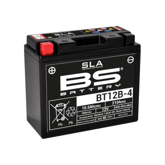 Batteria moto BS SLA BT12B-4 (YT12B-4 YT12B-BS) AGM - Senza manutenzione - 12 V 10 Ah - Dimensioni: 150 x 69 x 130 mm compatibile con DUCATI M Dark 900 2001