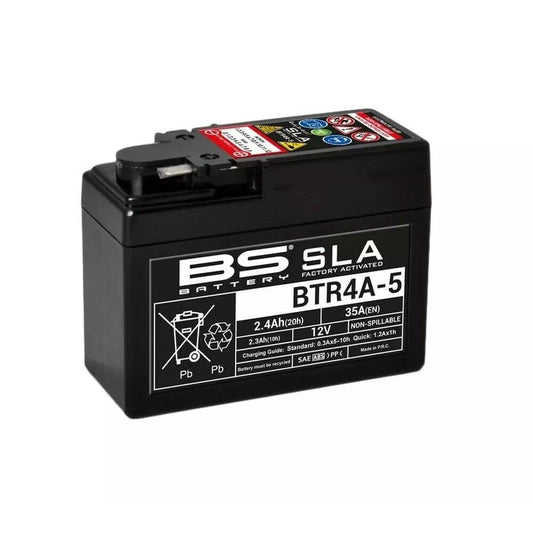 Batteria moto BS SLA BTR4A-5 (YTR4A-5 YTR4A-BS) AGM - Senza manutenzione - 12 V 2.3 Ah - Dimensioni: 113 x 48 x 85 mm compatibile con HONDA Gorilla 50 2000-