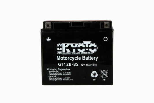 Batteria moto Kyoto GT12B-BS (YT12B-BS) - Senza manutenzione - 12 V 10 Ah - Dimensioni: 150 x 70 x 131 mm