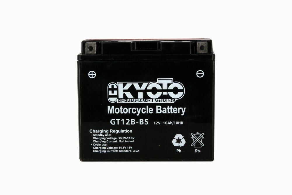 Batteria moto Kyoto GT12B-BS (YT12B-BS) - Senza manutenzione - 12 V 10 Ah - Dimensioni: 150 x 70 x 131 mm compatibile con APRILIA Sport City 125 2004-2011