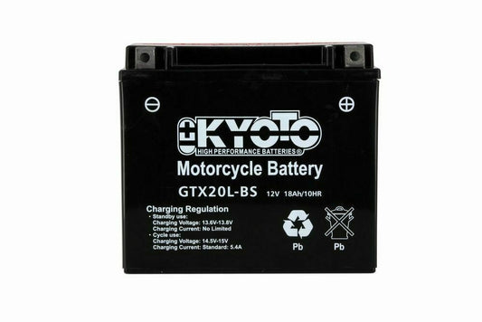 Batteria moto Kyoto GTX20L-BS (YTX20L-BS) - Senza manutenzione - 12 V 18 Ah - Dimensioni: 175 x 87 x 155 mm