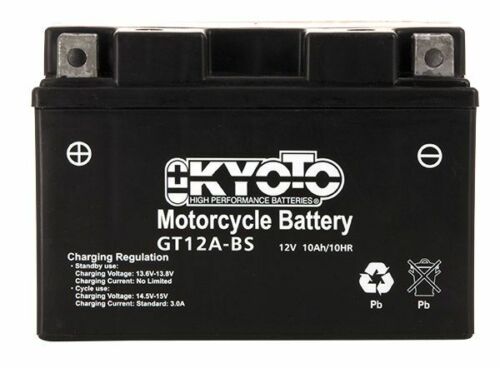 Batteria moto Kyoto GT12A-BS - Senza manutenzione - 12 V 10 Ah - Dimensioni: 150 x 87 x 106 mm compatibile con KYMCO Downtown 125