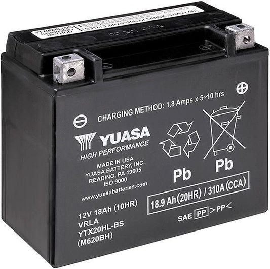 Batteria moto Yuasa YTX20HL-BS - Senza manutenzione - 12 V 18 Ah - Dimensioni: 175 x 87 x 155 mm compatibile con KAWASAKI KLF300-A Bayou 300 1986-1987