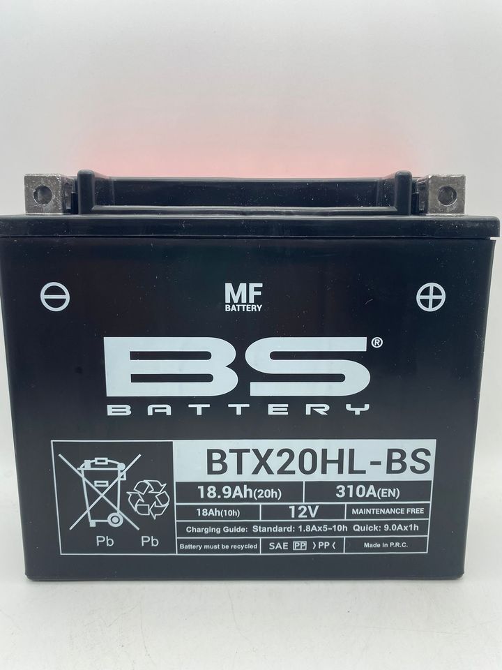 Batteria moto BS BTX20HL-BS (YTX20HL-BS) - Senza manutenzione - 12 V 18 Ah - Dimensioni: 175 x 87 x 155 mm