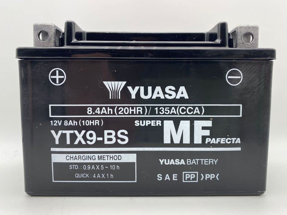 Batteria moto Yuasa YTX9-BS - Senza manutenzione - 12 V 8 Ah - Dimensioni: 150 x 87 x 105 mm compatibile con Benelli Macis 150 2012-2013