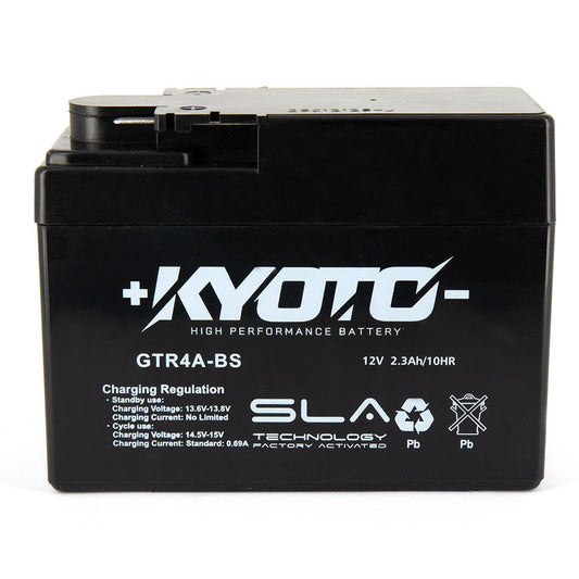 Batteria moto Kyoto SLA GTR4A-BS (YTR4A-BS) AGM - Senza manutenzione - 12 V 2.3 Ah - Dimensioni: 113 x 48 x 85 mm compatibile con DUCATI RS 996 2000-2001