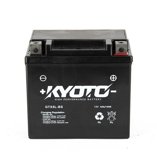 Batteria moto Kyoto SLA GTX5L-BS (YTX5L-BS) AGM - Senza manutenzione - 12 V 4 Ah - Dimensioni: 114 x 71 x 106 mm