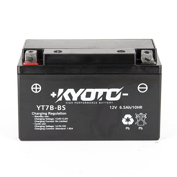 Batteria moto Kyoto SLA YT7B-BS AGM - Senza manutenzione - 12 V 6.5 Ah - Dimensioni: 150 x 65 x 92 mm compatibile con YAMAHA YP250 DX/ABS Majesty 250 1996-