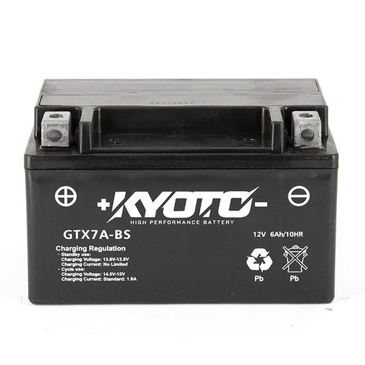 Batteria moto Kyoto SLA GTX7A-BS (YTX7A-BS) AGM - Senza manutenzione - 12 V 6 Ah - Dimensioni: 150 x 87 x 94 mm compatibile con SUZUKI AN 125