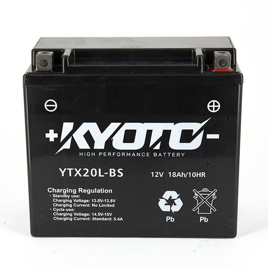 Batteria moto Kyoto SLA GTX20L-BS (YTX20L-BS) AGM - Senza manutenzione - 12 V 18 Ah - Dimensioni: 175 x 87 x 155 mm compatibile con BRP-SKI-DOO ZX 2002-2003