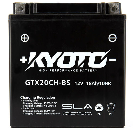 Batteria moto Kyoto SLA GTX20CH-BS (YTX20CH-BS) AGM - Senza manutenzione - 12 V 18 Ah - Dimensioni: 150 x 87 x 161 mm compatibile con MORINI Granpasso 1200
