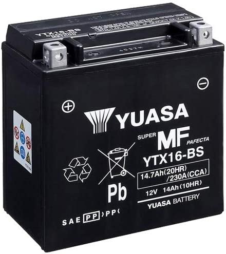 Batteria moto Yuasa YTX16-BS - Senza manutenzione - 12 V 14 Ah - Dimensioni: 150 x 87 x 161 mm compatibile con KAWASAKI ZR1100A, B 1100 1992-1997