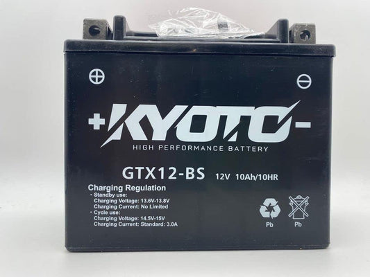 Batteria moto Kyoto GTX12-BS (YTX12-BS) - Senza manutenzione - 12 V 10 Ah - Dimensioni: 150 x 87 x 131 mm compatibile con Suzuki GSF1200, S, SA Bandit 1200 1996-2005