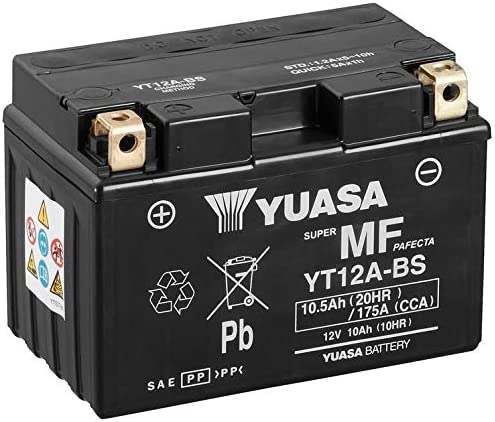 Batteria moto Yuasa YT12A-BS - Senza manutenzione - 12 V 10 Ah - Dimensioni: 150 x 87 x 106 mm compatibile con SUZUKI GSX-S1000, A, F, FA 1000 2016-2020