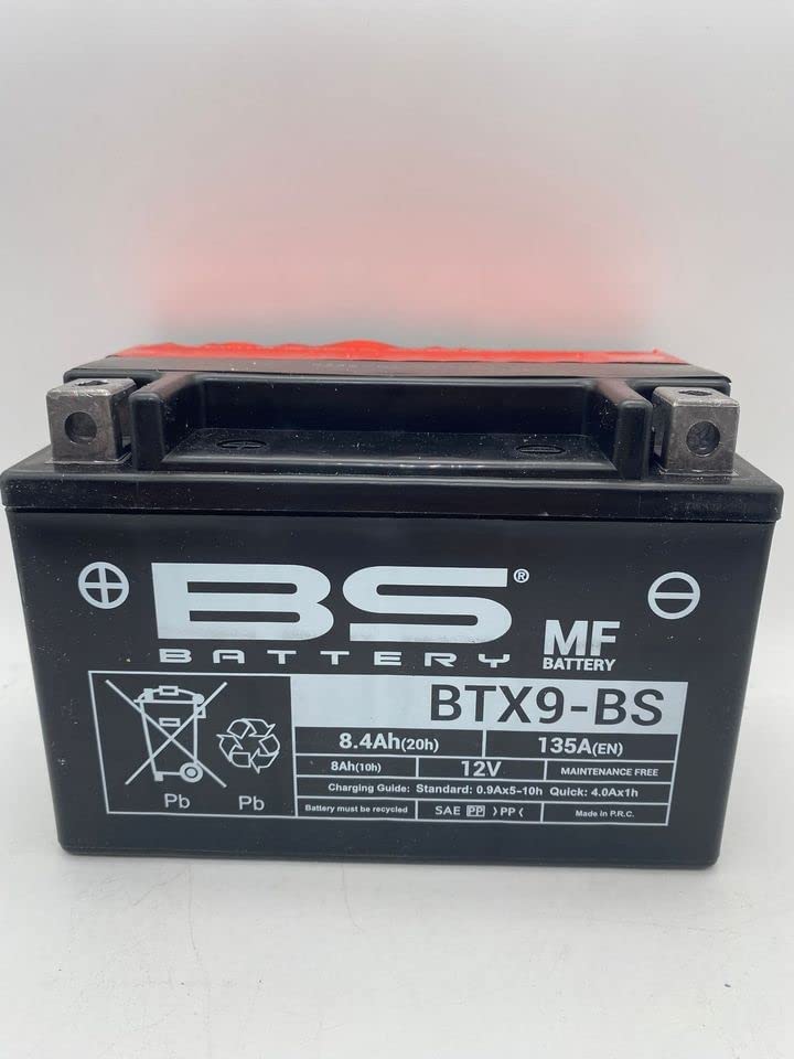 Batteria moto BS BTX9-BS (YTX9-BS) - Senza manutenzione - 12 V 8 Ah - Dimensioni: 150 x 87 x 105 mm compatibile con Cagiva Raptor / V Raptor 1000 2000-2005
