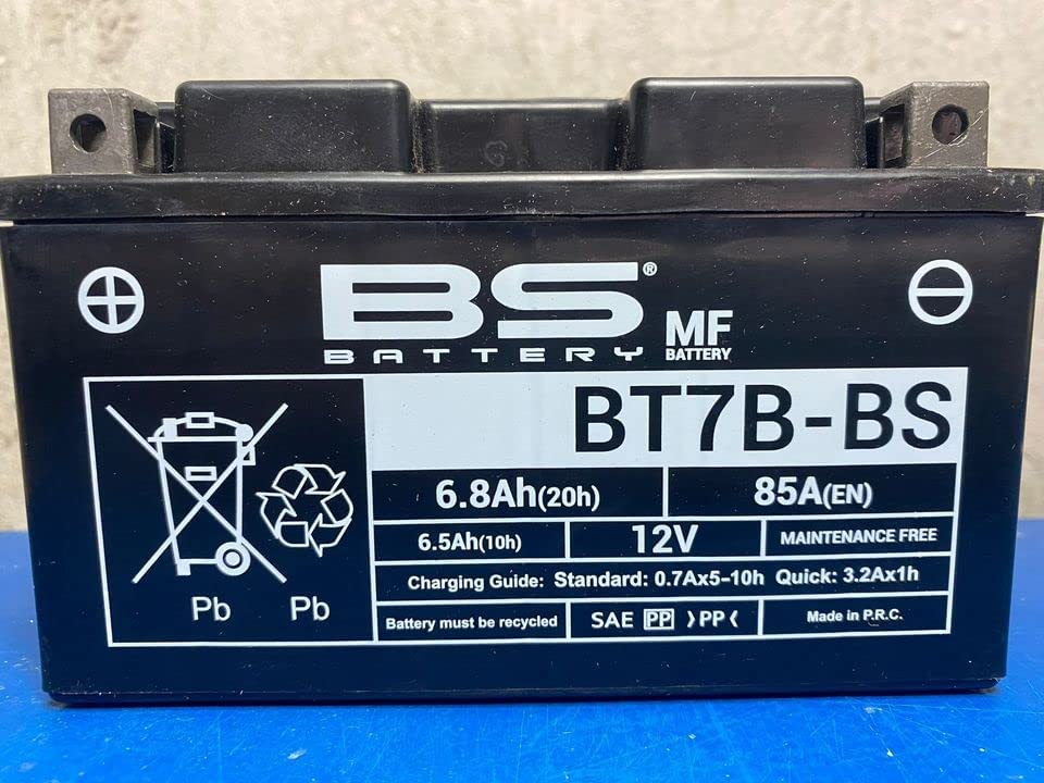 Batteria moto BS BT7B-BS (YT7B-BS) - Senza manutenzione - 12 V 6.5 Ah - Dimensioni: 150 x 65 x 92 mm