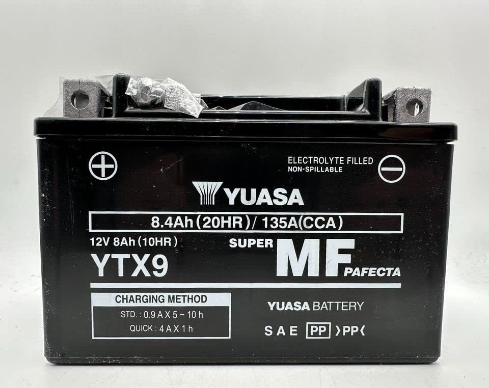 Batteria moto Yuasa SLA YTX9 pronta all'uso - Dimensioni: 15 x 8,7 x 10,5 cm per ROYAL ENFIELD Himalayan 411 2017-2020