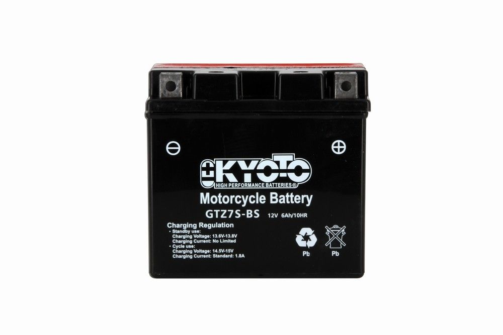 Batteria moto Kyoto GTZ7S-BS (YTZ7S) - Senza manutenzione - 12 V 6 Ah - Dimensioni: 114 x 70 x 105 mm compatibile con KAWASAKI KFX90 90 2007-2010