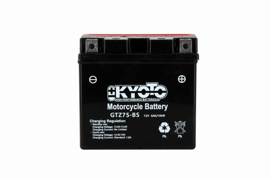 Batteria moto Kyoto GTZ7S-BS (YTZ7S) - Senza manutenzione - 12 V 6 Ah - Dimensioni: 114 x 70 x 105 mm compatibile con HONDA Tact 50 2001-