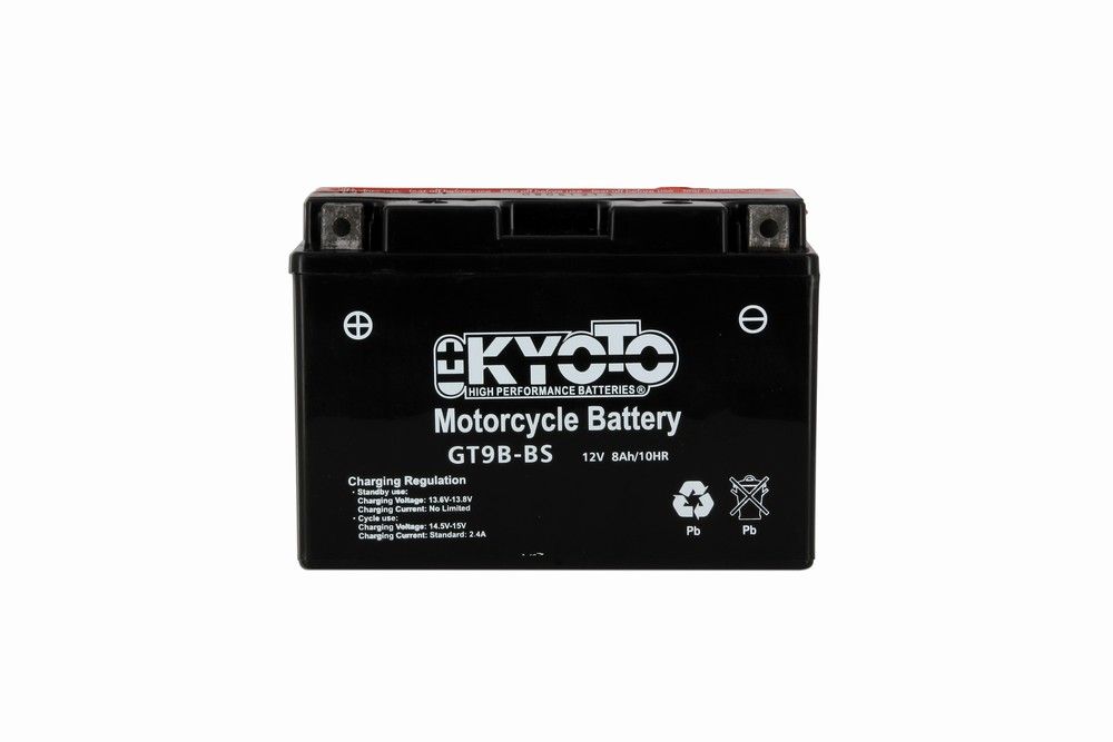 Batteria moto Kyoto GT9B-BS (YT9B-BS) - Senza manutenzione - 12 V 8 Ah - Dimensioni: 150 x 70 x 105 mm