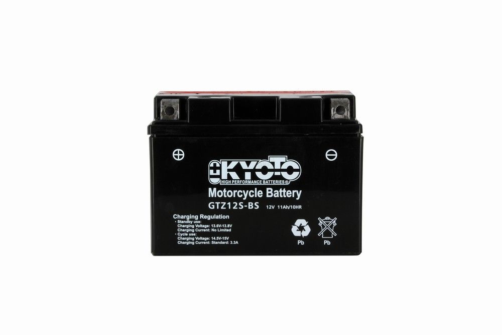 Batteria moto Kyoto GTZ12S-BS (YTZ12S) - Senza manutenzione - 12 V 11 Ah - Dimensioni: 150 x 87 x 110 mm compatibile con HONDA NSS 250 REFLEX 250 2001-2009