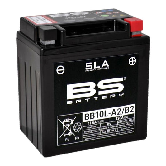 Batteria moto BS SLA BB10L-B2 (YB10L-B2) AGM - Senza manutenzione - 12 V 11 Ah - Dimensioni: 133 x 90 x 145 mm compatibile con SUZUKI GSX600F Katana 600 1988-1997