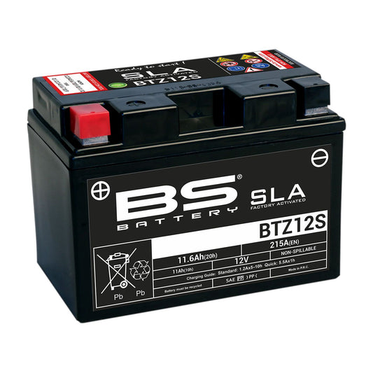 Batteria moto BS SLA BTZ12S (YTZ12S) AGM - Senza manutenzione - 12 V 11 Ah - Dimensioni: 150 x 88 x 110 mm compatibile con HONDA FSC600 Silver Wing 582 2002-2010