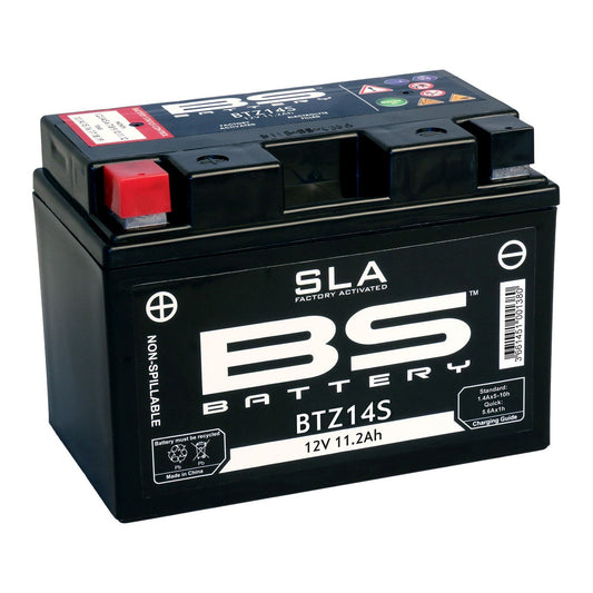 Batteria moto BS SLA BTZ14S (YTZ14S) AGM - Senza manutenzione - 12 V 11.2 Ah - Dimensioni: 150 x 88 x 110 mm compatibile con BMW R1200R successor 1200 2009