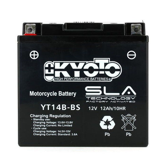 Batteria moto Kyoto SLA YT14B-BS - Pronta all'uso - 12V 12 Ah - 150 x 70 x 145 mm compatibile con Yamaha FZS1000 FZ1 1000 2001-2006